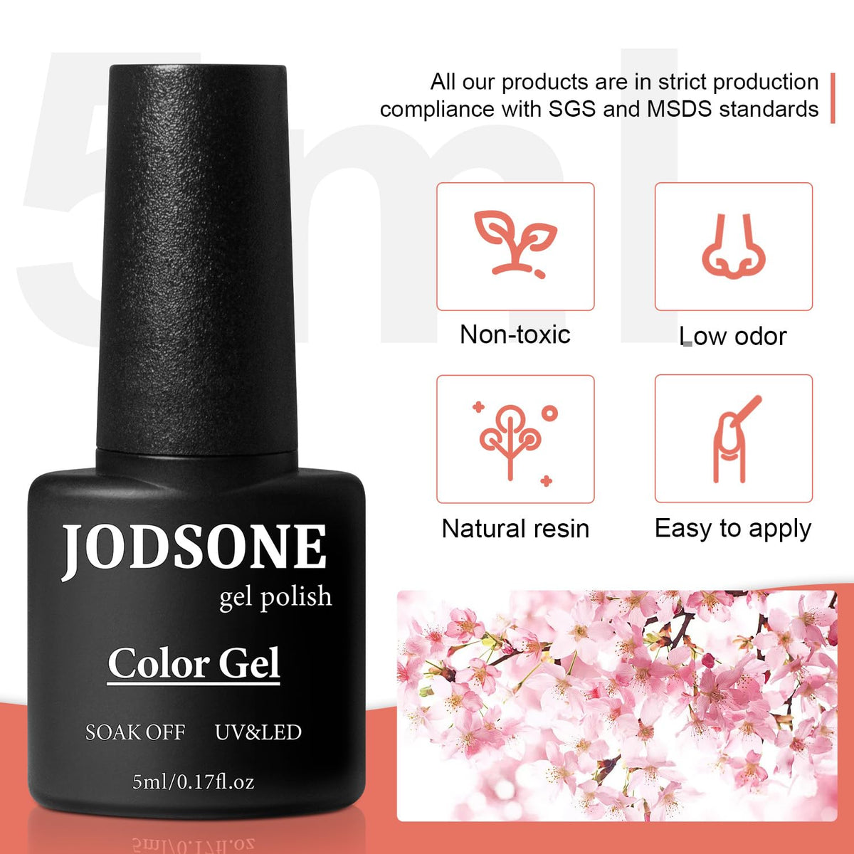 JODSONE Gel Nail Polish Kit with U V Light 32 Colors with Base Coat Matte Glitter Top Coat Gel Nail