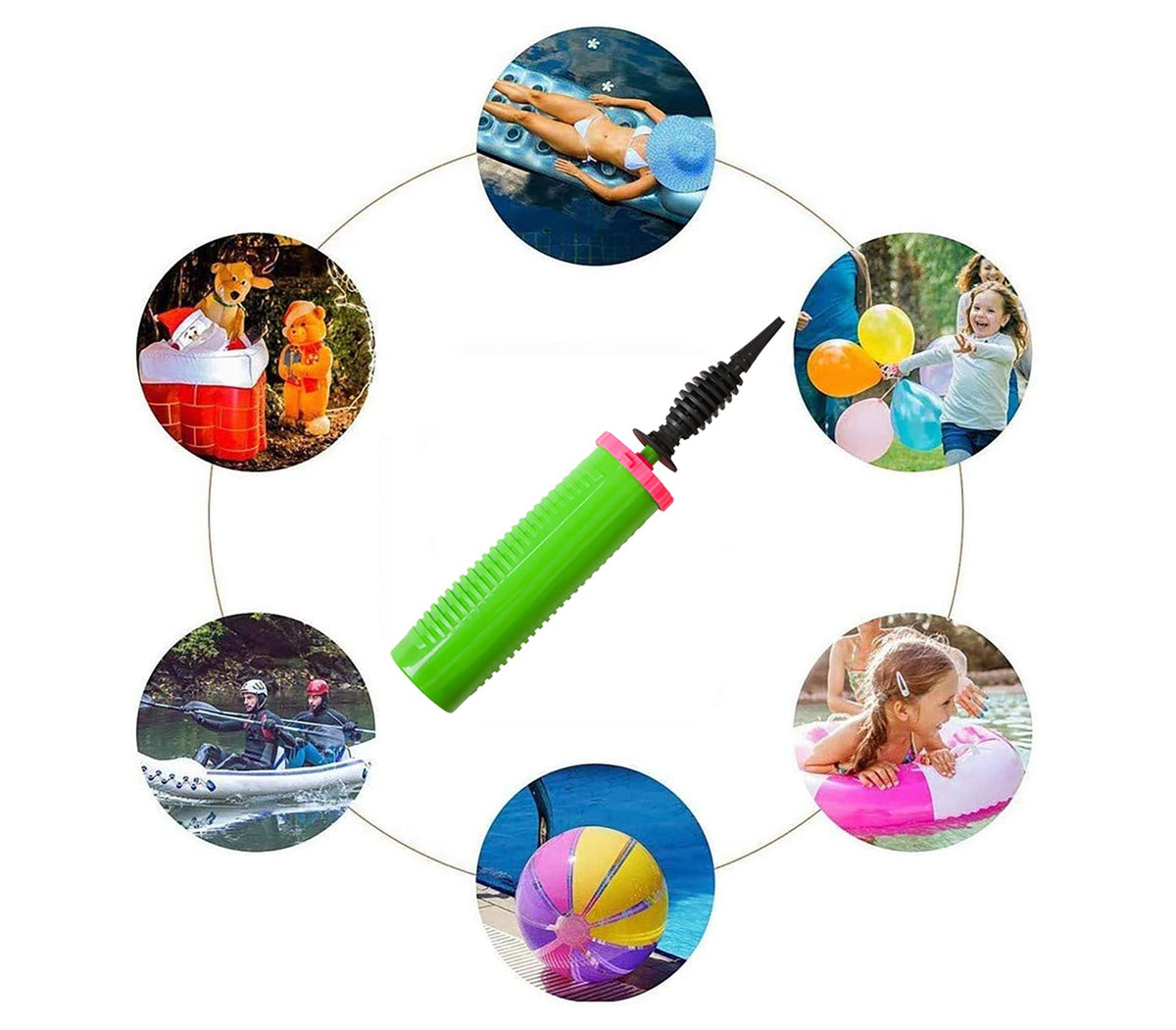 ouyili Balloon Pump Handheld Two-Way Dual Action - Hand Blower Air Pumper for Balloons - Ballon