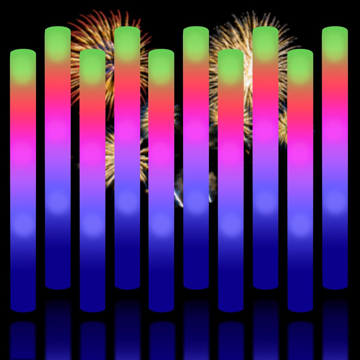 Super Z Outlet Upgraded Light up Foam Sticks, 3 Modes Colorful Flashing LED Strobe Stick for Party