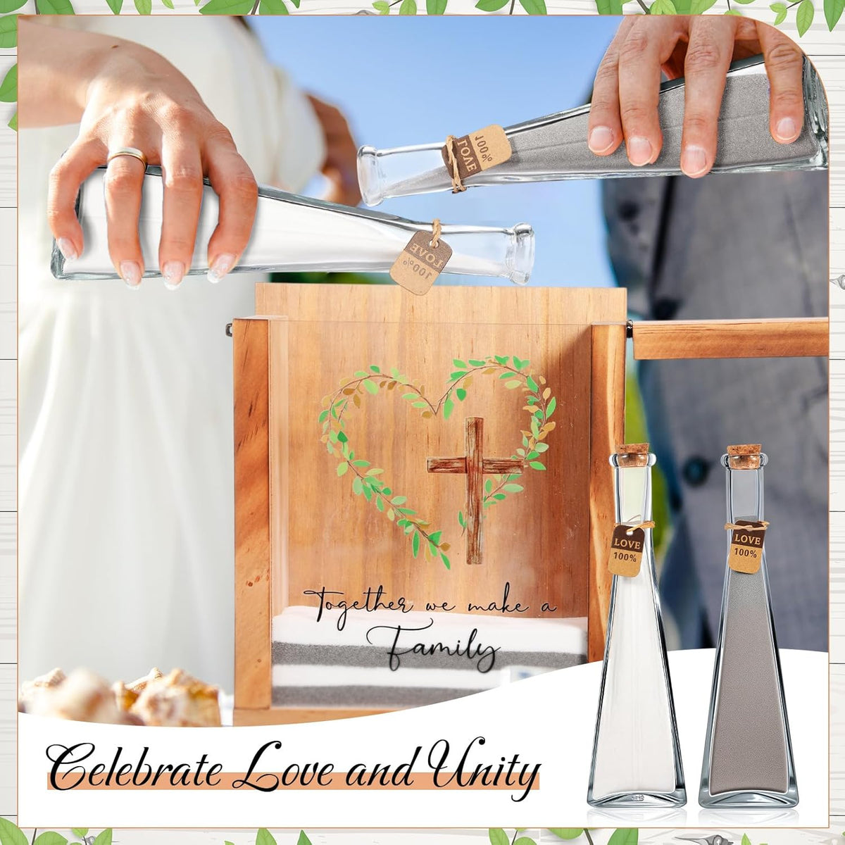Blosssound Unity Sand for Wedding Ceremony Set Christian Together We Make a Family Unity Sand