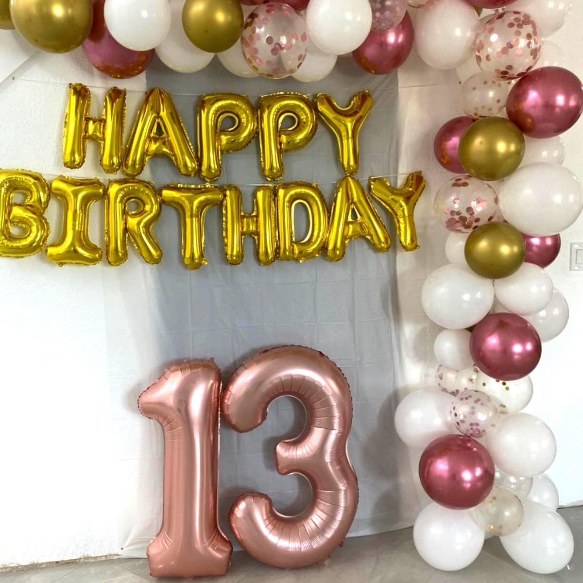 Rose Gold Number 3 Balloon for Girls, 40 Inch Large Number 0-9 Foil Mylar Helium Digital Balloons