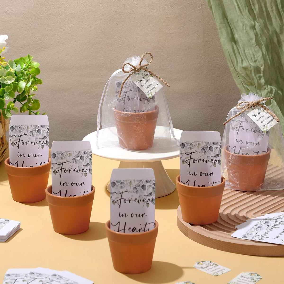 Ctosree 50 Sets Funeral Favors for Guests Greenery Celebration of Life Gifts Include Seed Packet