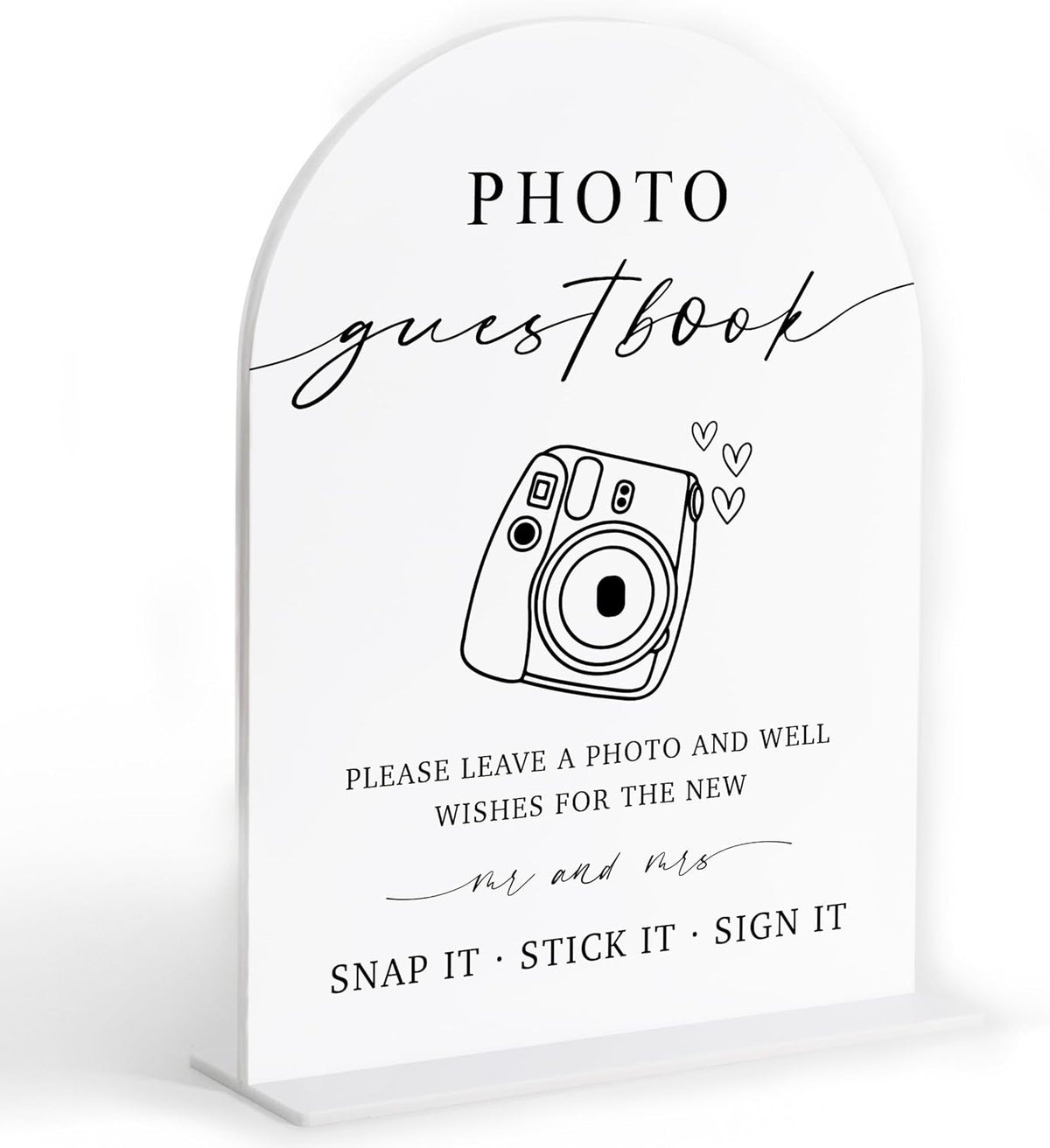 Photo Guest Book Sign, White Arch Acrylic Wedding Sign, Wedding Guest Book Alternative, Bridal