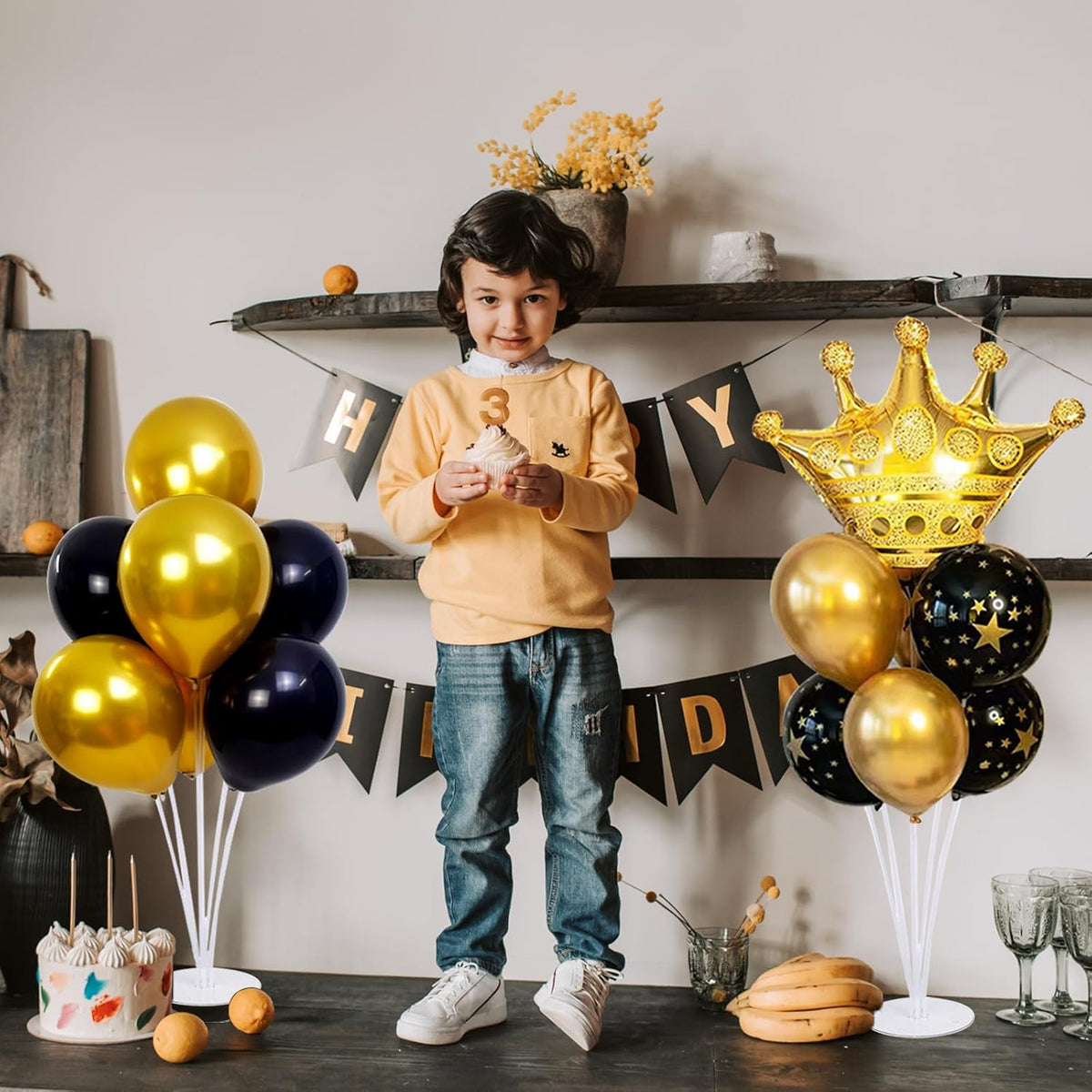 5 Set Balloon Stand Kit - Balloon Sticks With Base for Table Balloon Centerpiece Decorations for