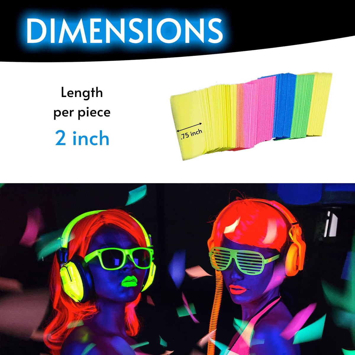 20000 Pieces Glow King Blacklight Reactive Paper Confetti | Premium UV Fluorescent Glow Party Gift