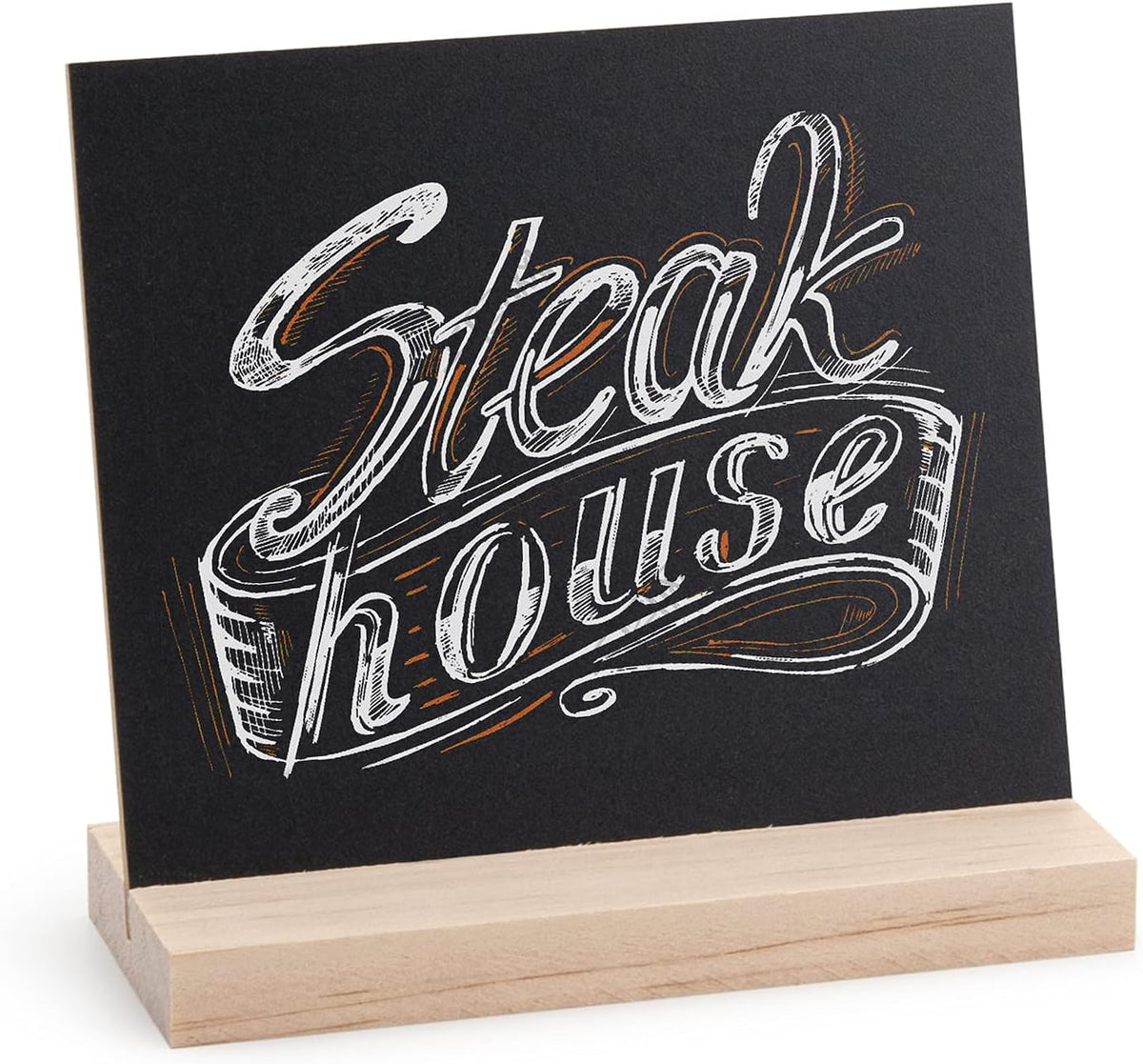 ONUPGO Chalkboard Signs with Wood Base Stands, 10X12cm Vintage Wooden Tabletop Decorative