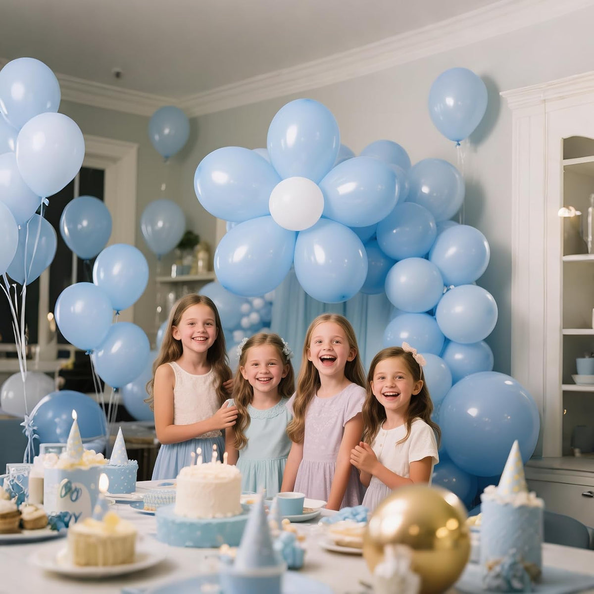 110pcs Pastel Blue Balloon 12 Inch, Pastel Blue Latex Balloons for Birthday Party Baby Shower