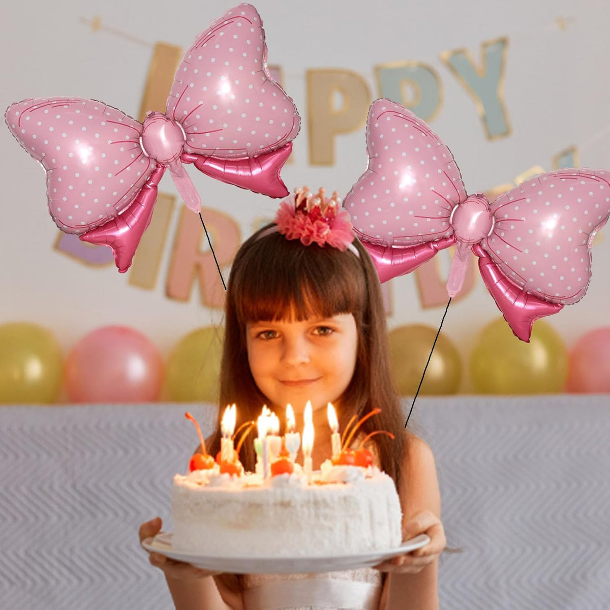 36 Inches Bow Foil Balloon Huge Bowtie Pink Balloon for Baby Shower, Wedding, Kids Theme Party