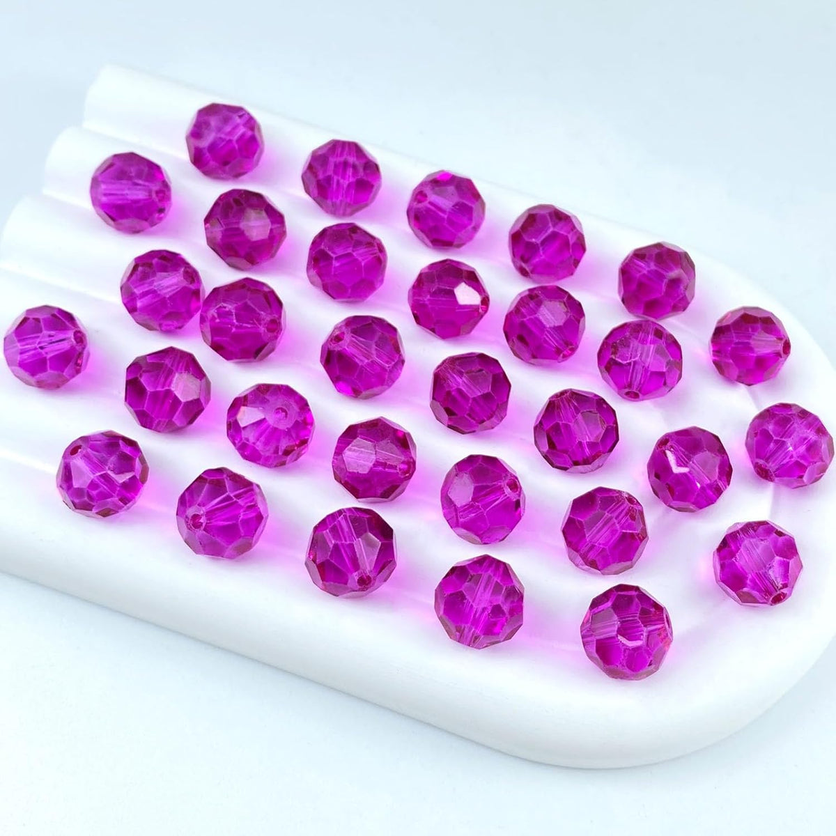50 PCS 10mm Crystal Glass Beads Round Multiple Faceted Loose Spacer Glass Beads for DIY Handcrafte