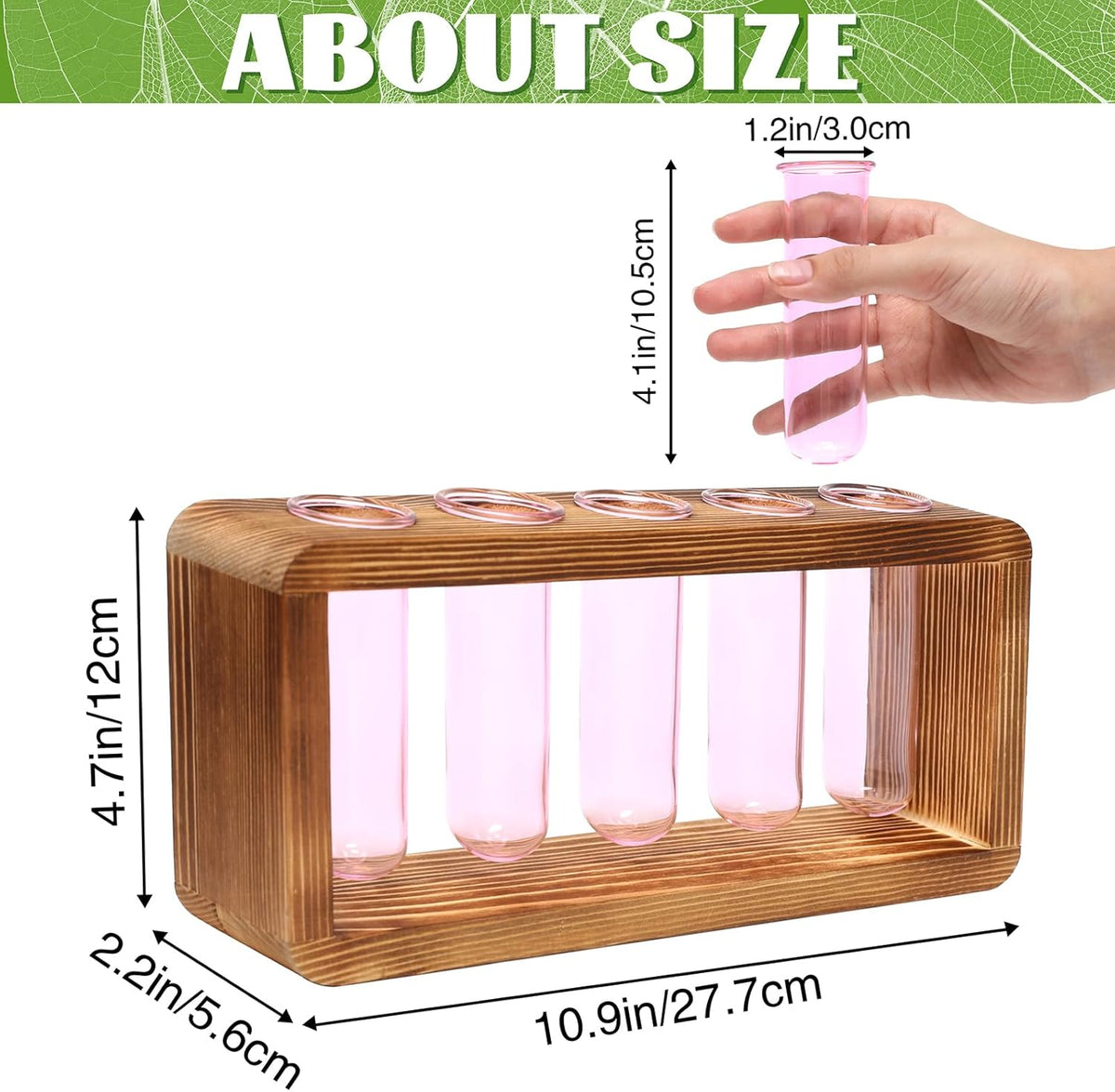 Glass Plant Propagation Station with 5 Test Tubes Colorful Planter Vase Birthday Gifts for Women in