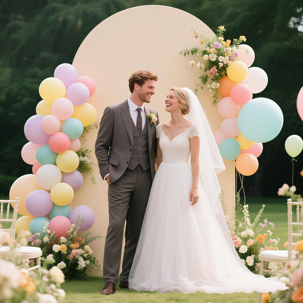 Ledido Wedding Arch Backdrop Cover 7.2FT Arch Covers Fitted Stretchy Spandex Round Top Stand