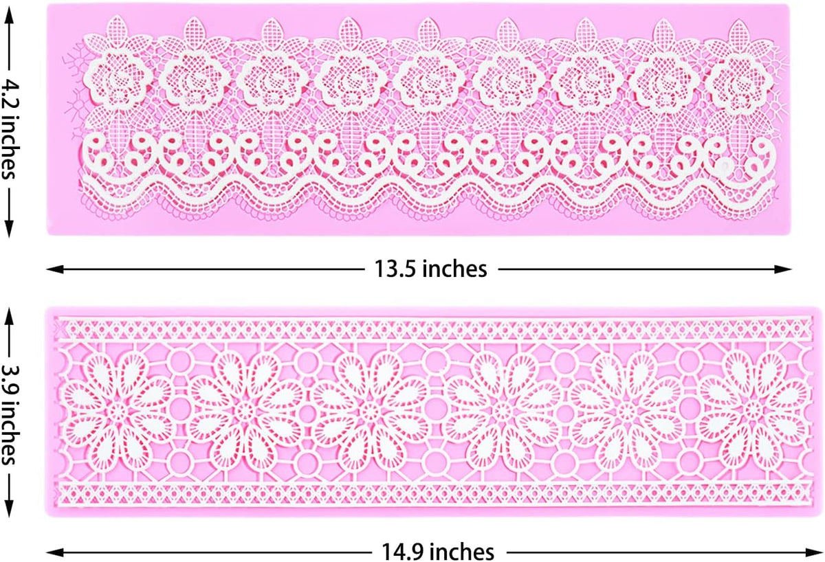 Embossing Lace Fondant Molds, Multi Circle Flowers Lace Mat Wedding Cake Decoration Tool, Rattan