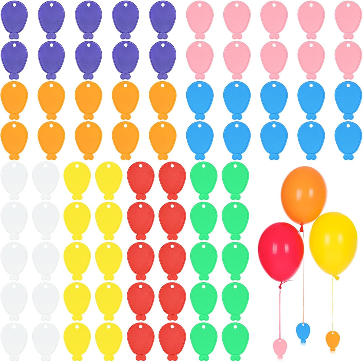 80 Pcs Plastic Balloon Weights, Reusable Colorful Balloons Pendants, Wedding Birthday Party