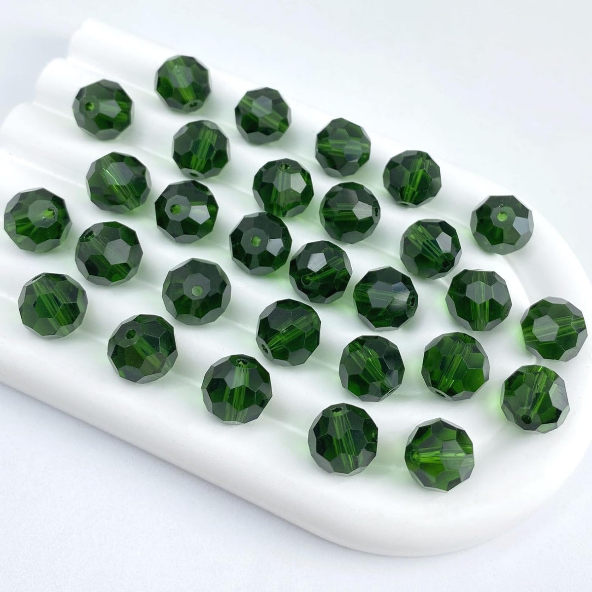 50 PCS 10mm Crystal Glass Beads Round Multiple Faceted Loose Spacer Glass Beads for DIY Handcrafte