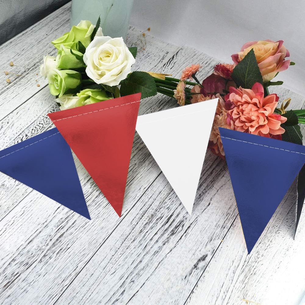 MerryNine Triangle Flag Bunting Banner, 3 Pack Vintage Style Pennant Banner for Wedding, Baby