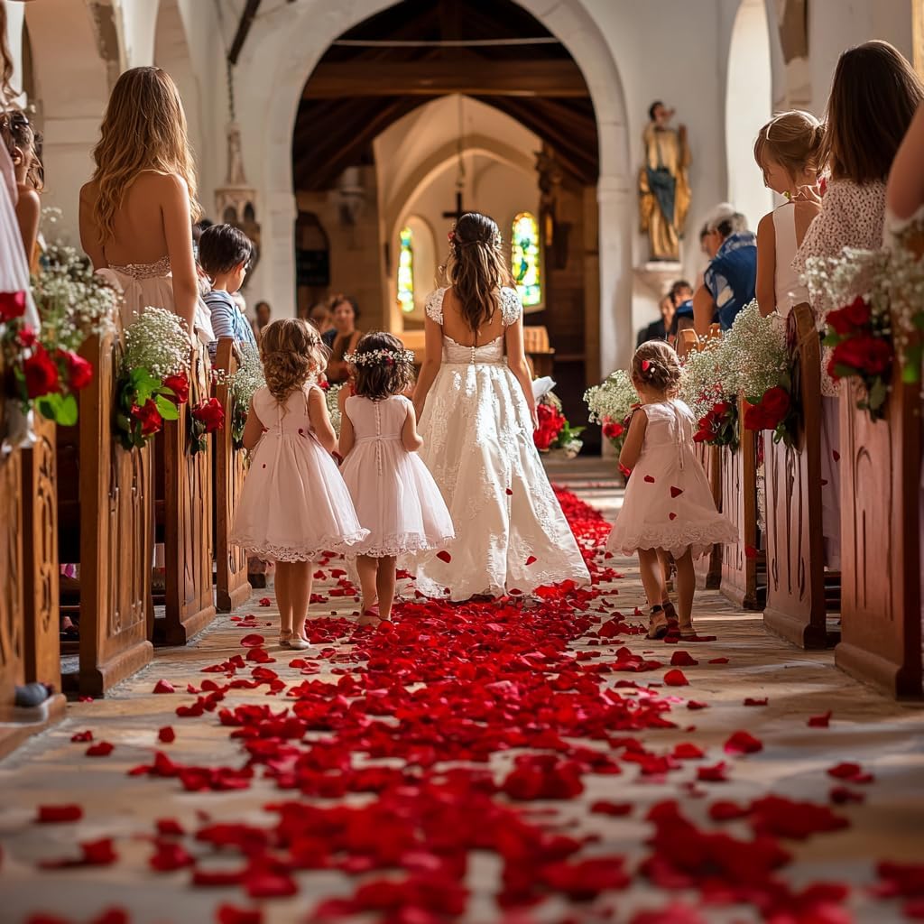 340 PCS Real Red Rose Petals, 3.17oz Dried Flower Confetti Petals for Wedding Flower Girl to Throw
