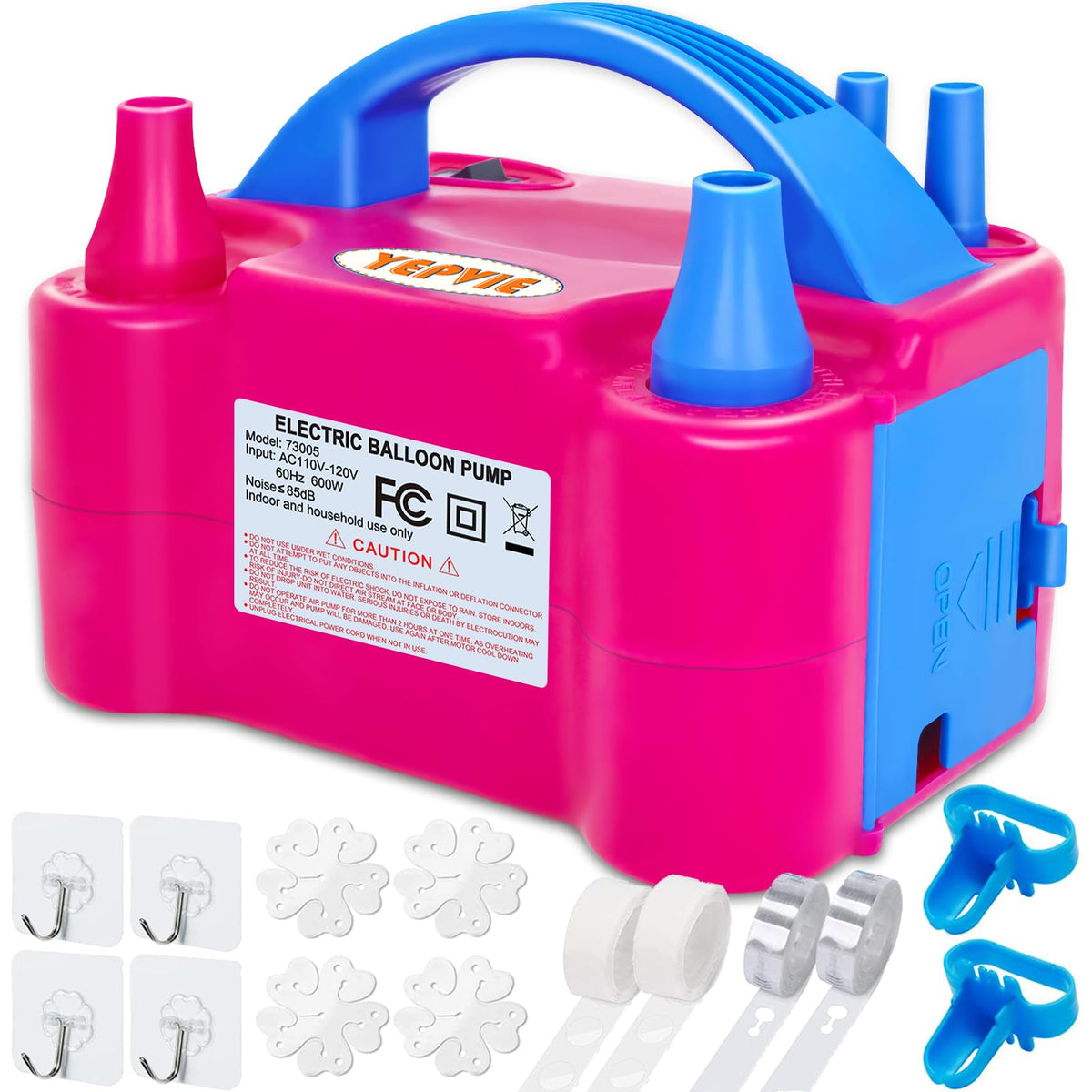YEPVIE Electric Balloon Pump, Portable 2 Modes Balloon Blower Machine with 14 Balloon Arch Kits
