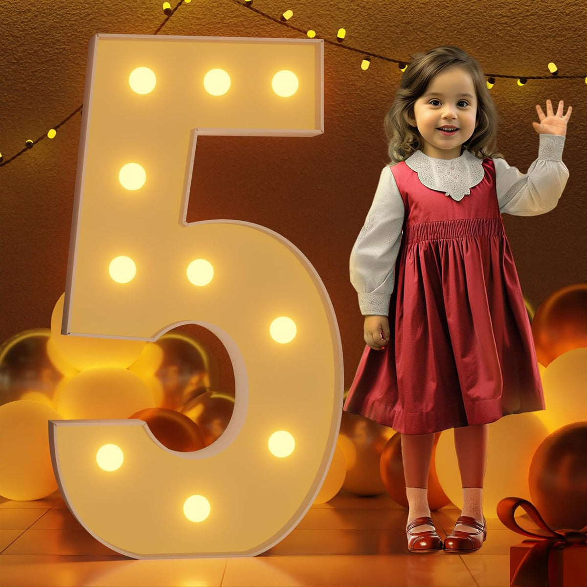 Marquee Numbers 4 Feet Tall Large Light Up Numbers 5th 15th 25th Five is A Vibe Birthday