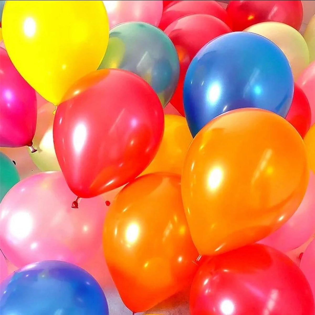 120pcs Pearl Rainbow Balloons Assorted Color 12 Inches Latex, Round Helium Bright Color Balloons