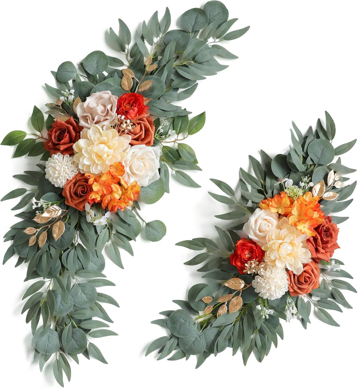 ponatia Wedding Arch Flowers (Pack of 2), Artificial Burnt Orange Wedding Flowers for Wedding