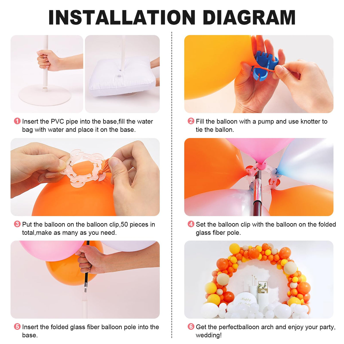 Chamvis Balloon Arch Kit, 9FT Height & 10FT Width Adjustable Balloon Arch Stand Frame Garland