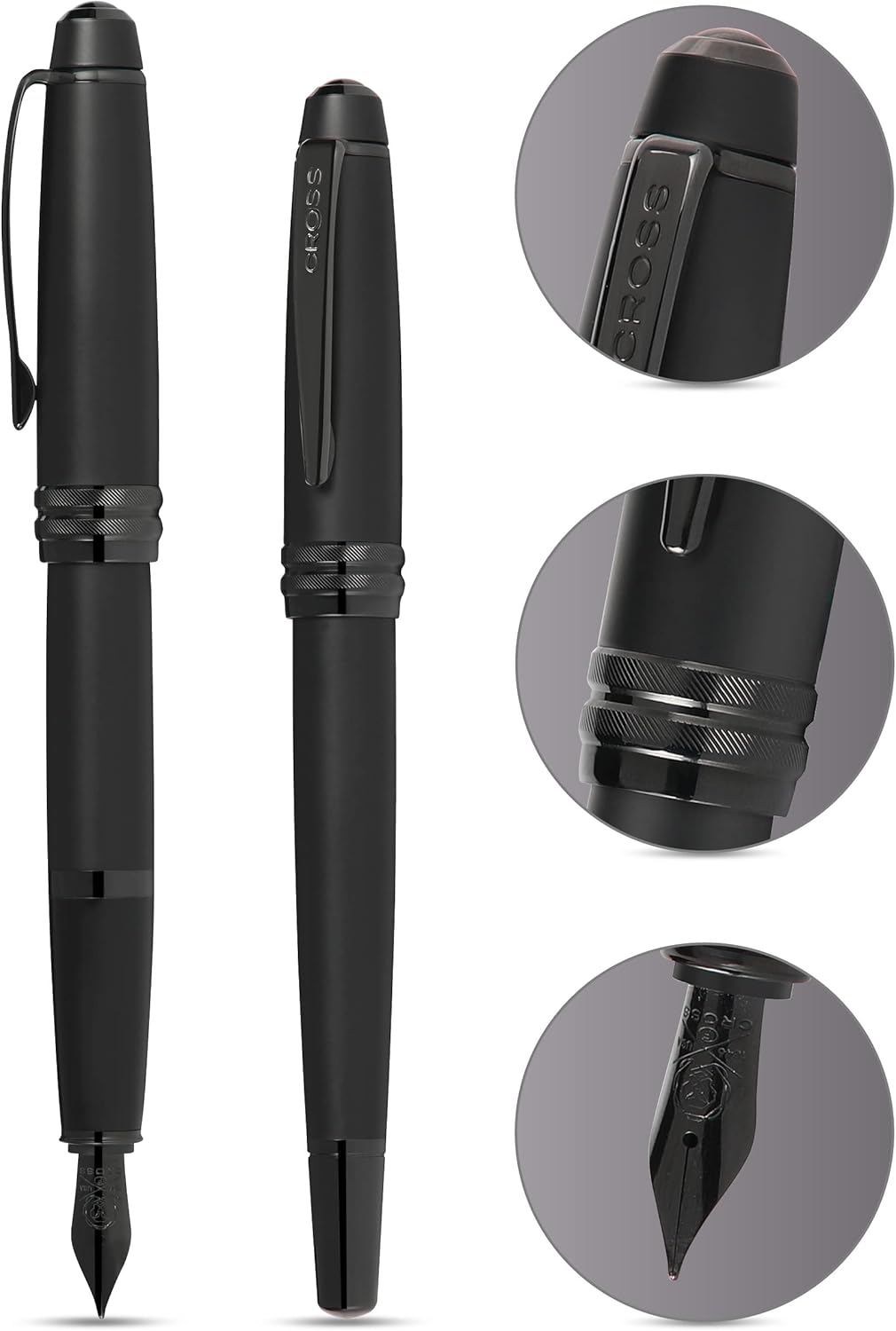 Cross Bailey Refillable Fountain Presented in a Premium Gift Box - Medium Point, Black Ink, Matte