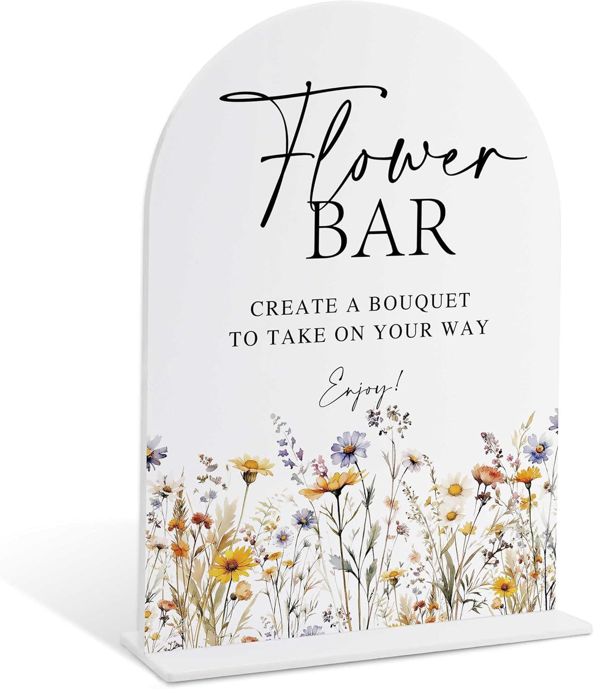 Wedding Signs for Ceremony and Reception, Boho Floral Acrylic Flower Bar Sign, Wedding Signage with