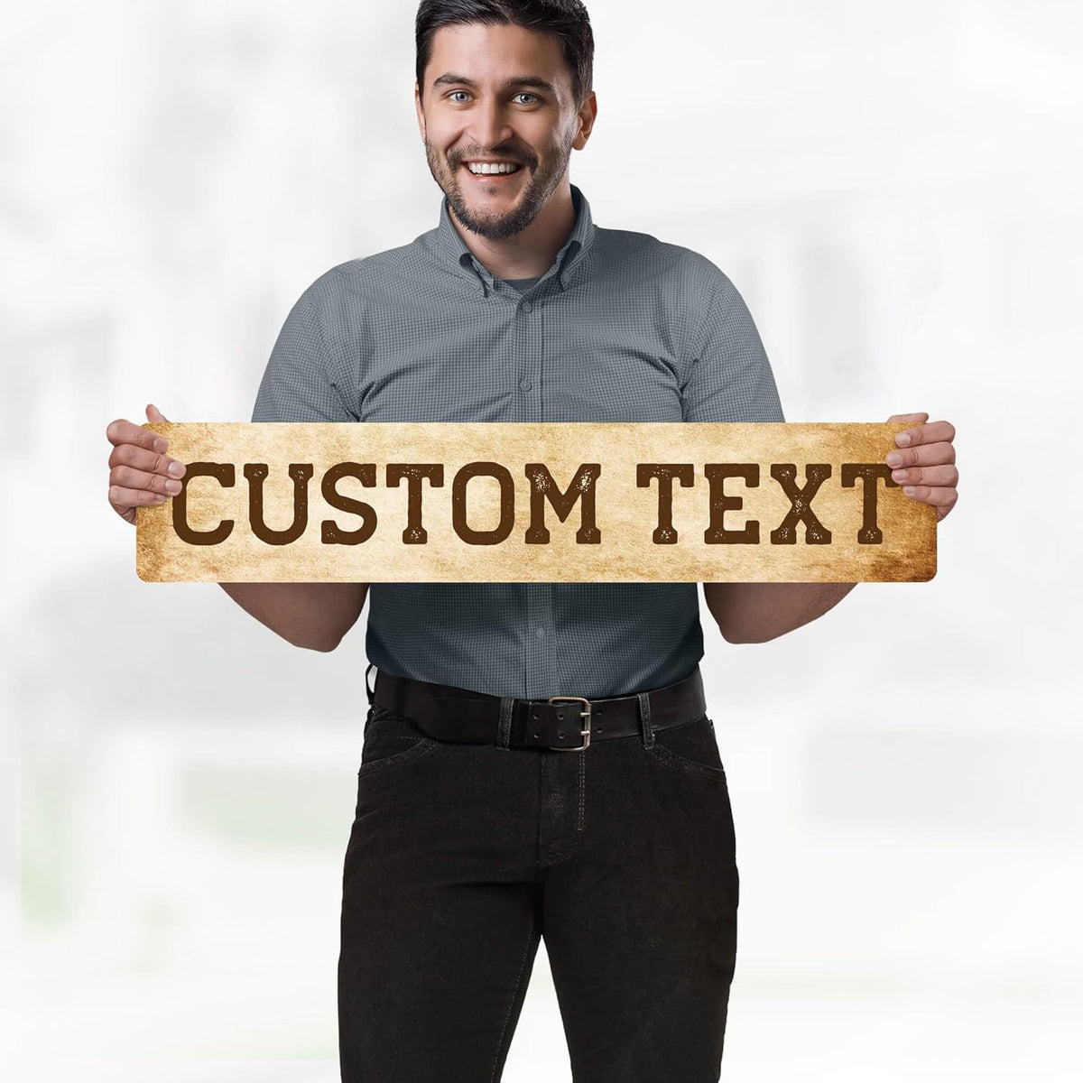 Custom Sign, Custom Street Sign, 11 Font Colors, 13 Font Styles, 4 Hole Options, 22 Sizes, 6x30