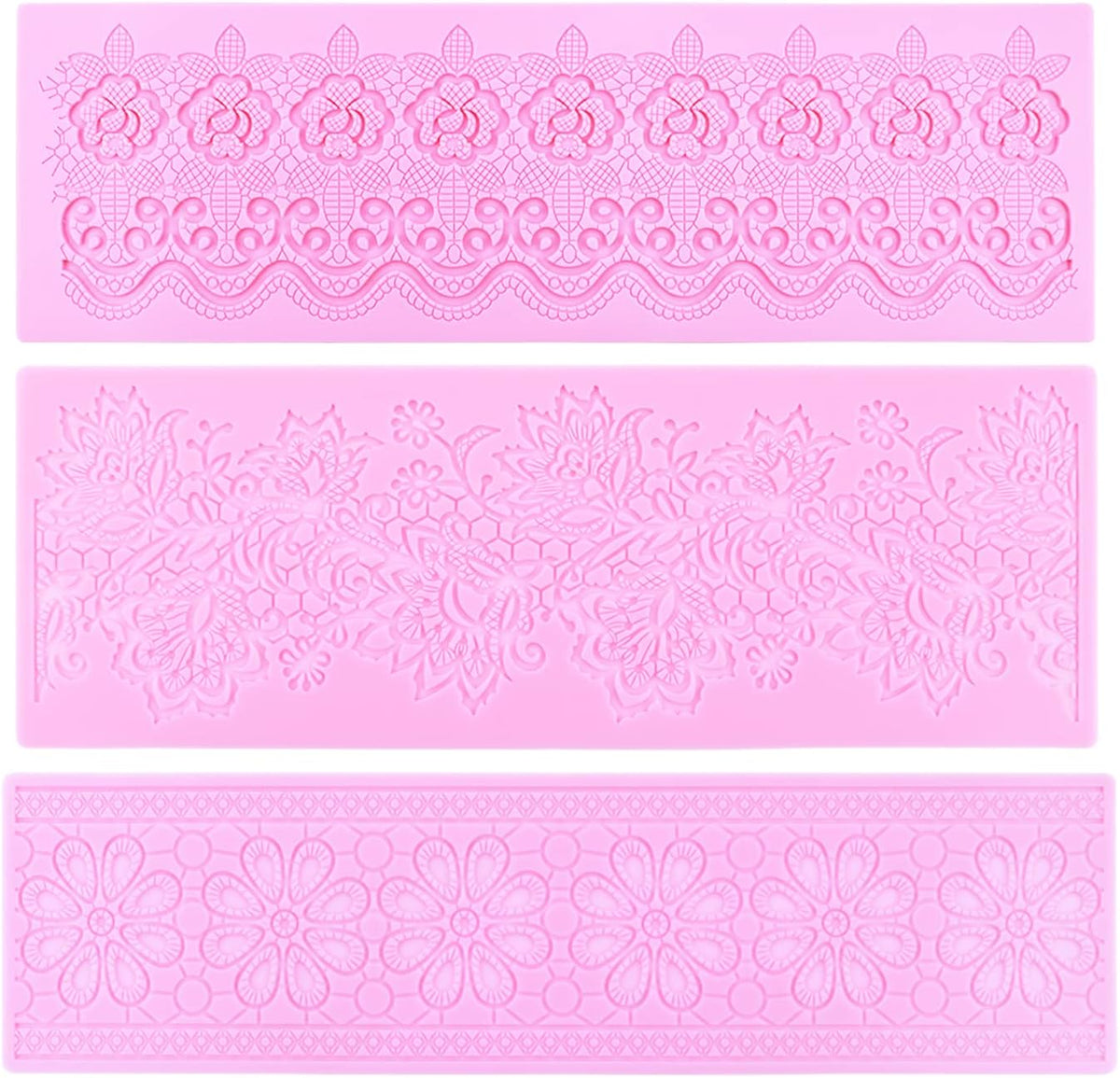 Embossing Lace Fondant Molds, Multi Circle Flowers Lace Mat Wedding Cake Decoration Tool, Rattan