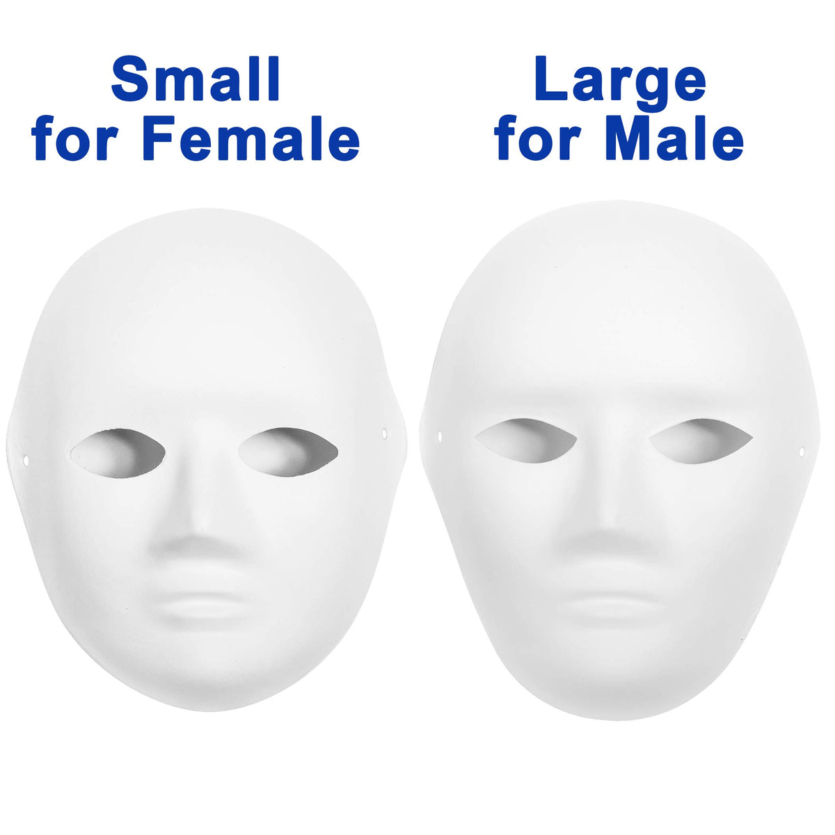 CALPALMY 30 Pack Paper Mache Masks - 2 Sizes for Artistic Projects, Theater, Halloween, Masquerade