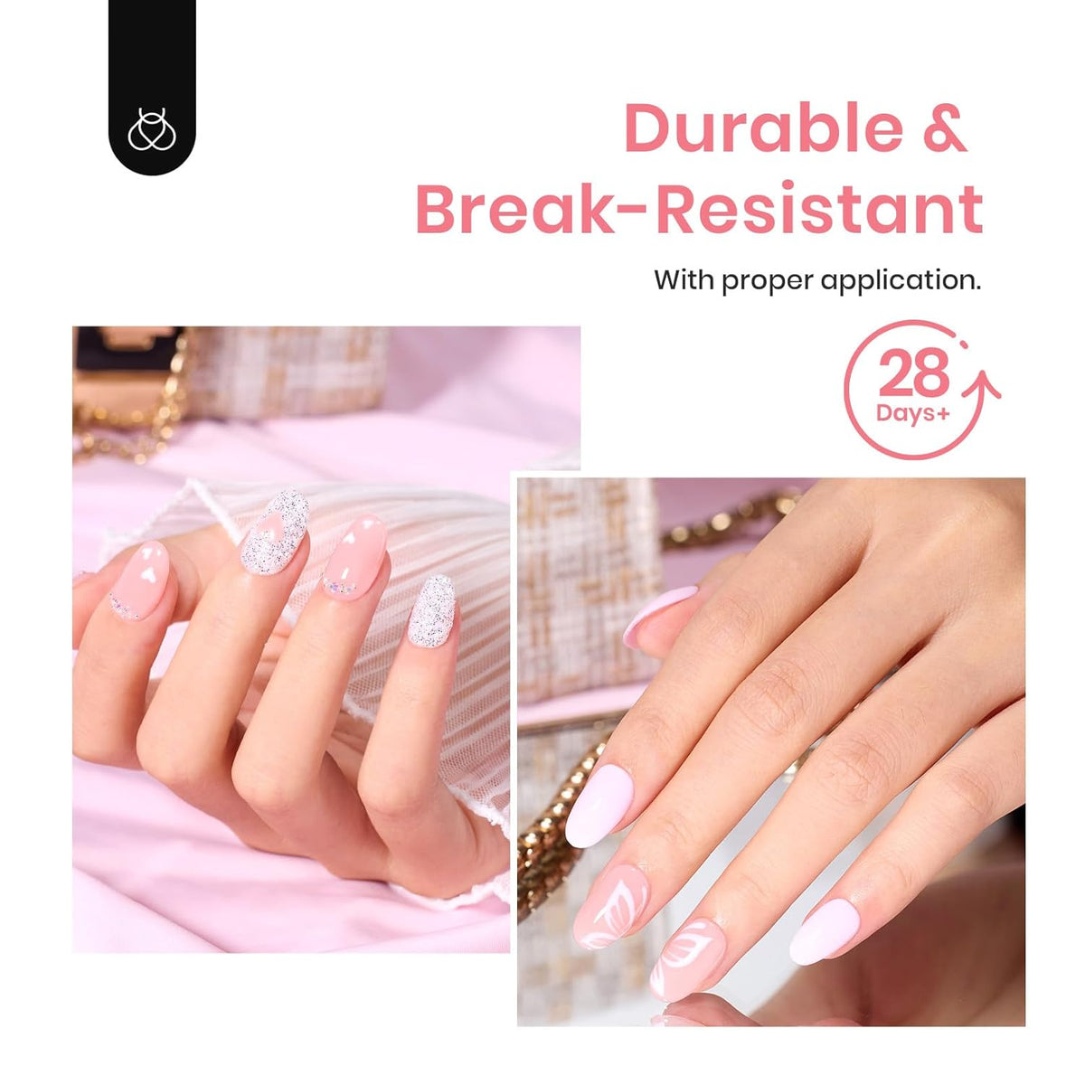 Beetles Gel Nail Tips 288Pcs Pre-Shaped Short Oval Fake Nails Gelly Tips Clear Press on Nail Tips