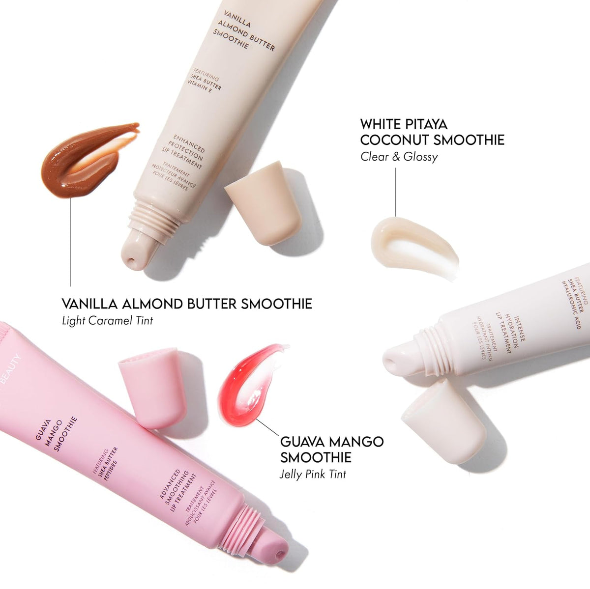 ESW Beauty Smoothie Lip Treatment Set – White Pitaya Coconut, Guava Mango & Vanilla Almond Butter