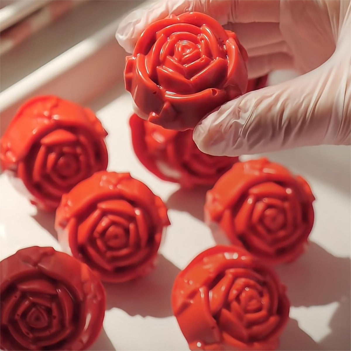 Rose Silicone Molds 45-Cavity Rose Fondant Mold Flower Cake Resin Mold Candy Chocolate Ice Cube