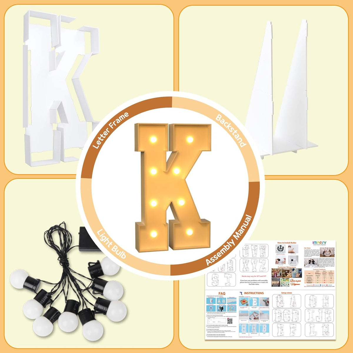 imprsv Marquee Light Up Letters, 3FT Marquee Letters for Birthday Baby Shower Wedding Decorations
