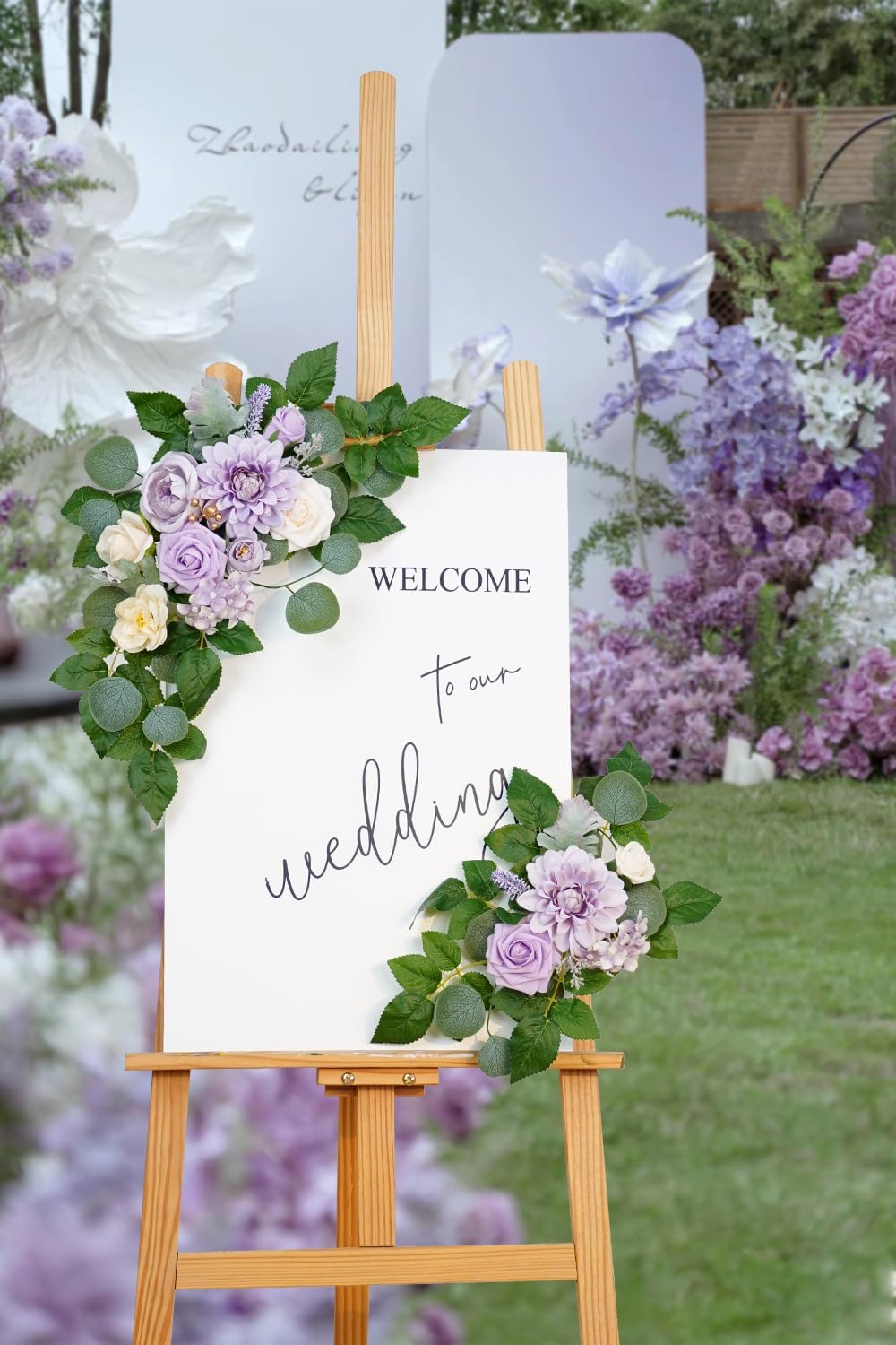 WEIERYUE(Pack of 2 Artificial Flowers Decorations,Artificial Arch Backdrop Garlandfor Ceremony