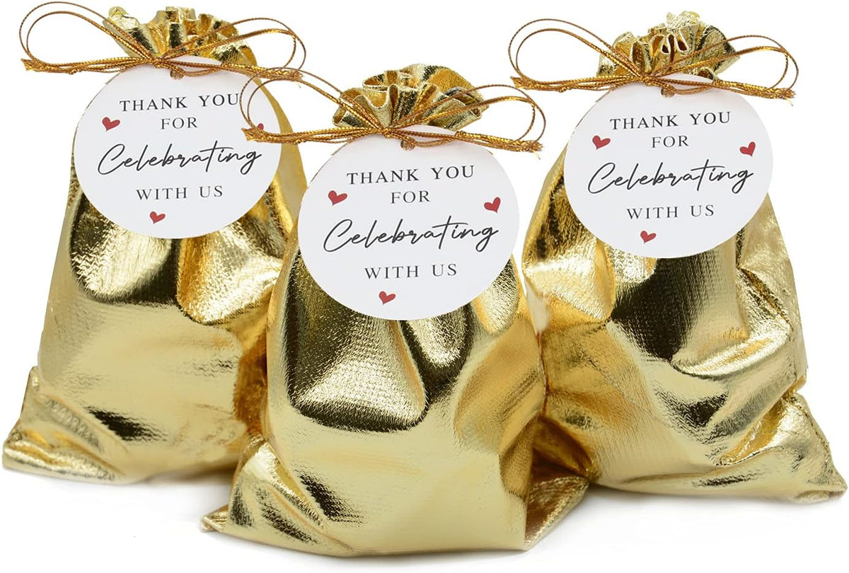 Pack of 100 4"x 6" Heavy Duty Gold Drawstring Organza Jewelry Pouches Wedding Party Christmas Favor