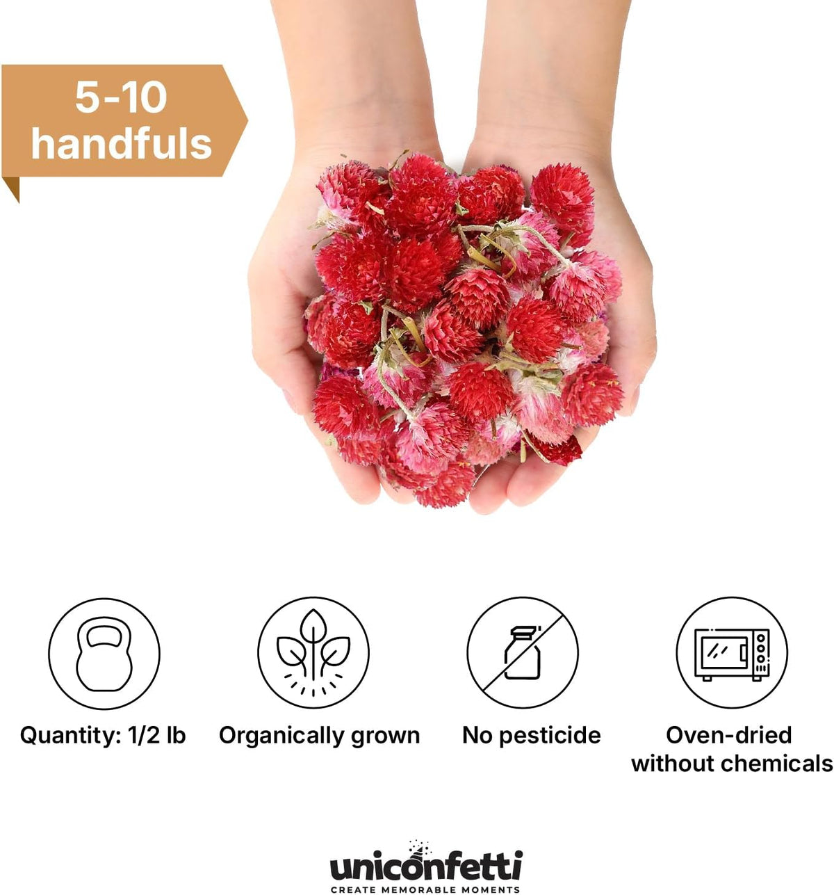 Dried Flower Red Plum Biodegradable Confetti - Real Flower Petals for Weddings, Flower Girl Toss