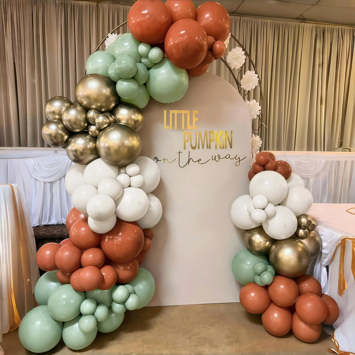 Fall Balloons Set, 12 Inch Thanksgiving Balloons, Retro Burnt Terracotta Rust Orange Dusty Sage