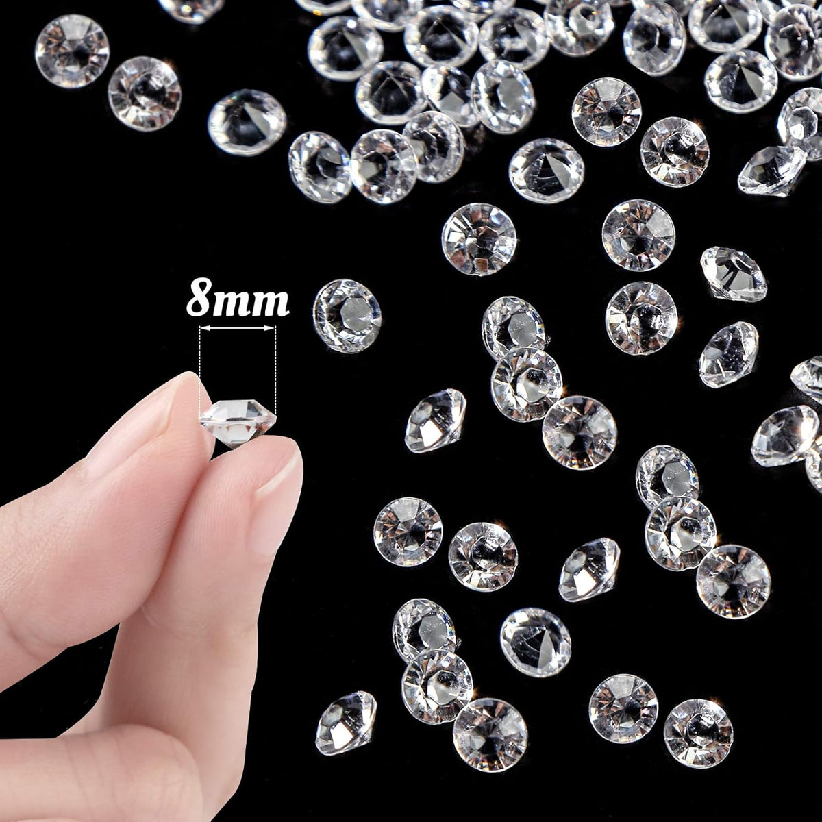 FUTUREPLUSX Fake Diamonds, 2000 PCS Mini Loose Diamonds Fake Crystals Rhinestones for Vase Fillers