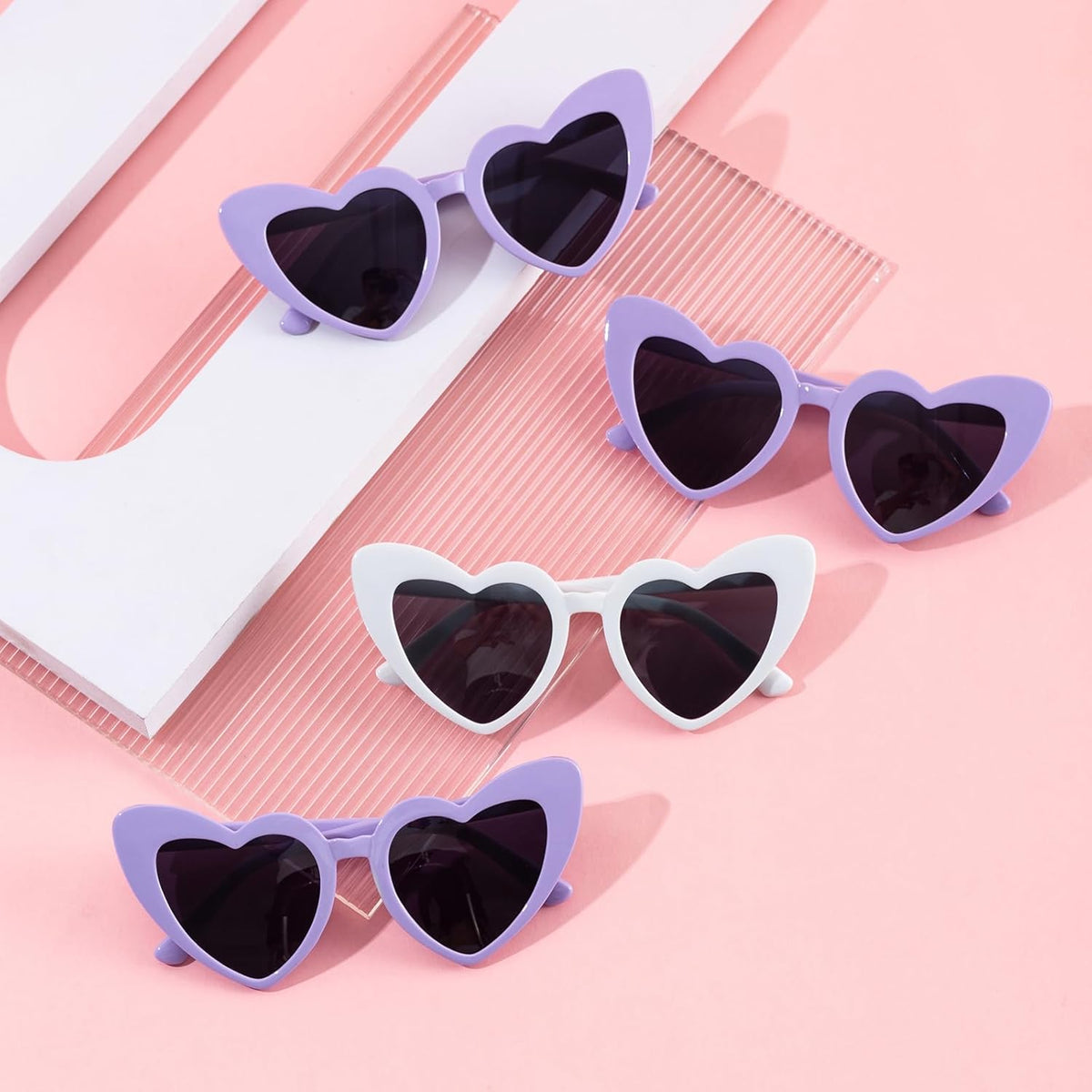 Bachelorette Party Favor Sunglasses 6 Pack,Retro Cat Eye Heart Sunglasses for Women,Bridesmaid