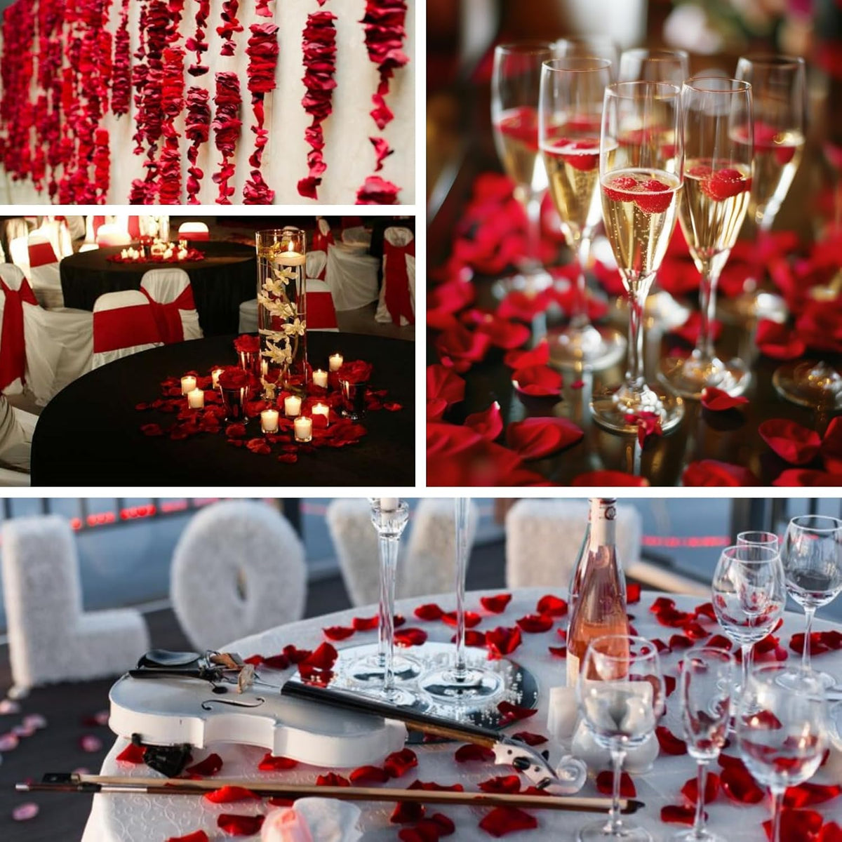 200Pcs Dried Real Red Rose Petals, Preserved Flower Petals 1.75oz for Gifts Wedding Party Decor