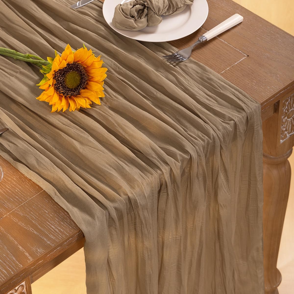 Nude Cheesecloth Table Runner 4 Pack Fall Table Runners Boho Gauze 120 Inches Coffee Cheese Cloth