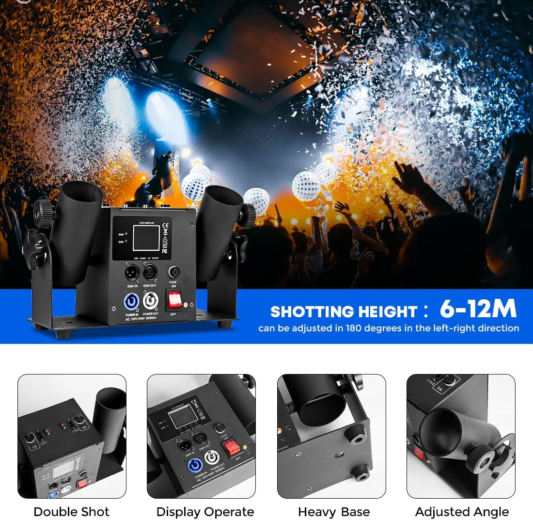 Professional Confetti Launcher Cannon Machine, Confetti Blower Machine Confetti Cannon DMX/Remote