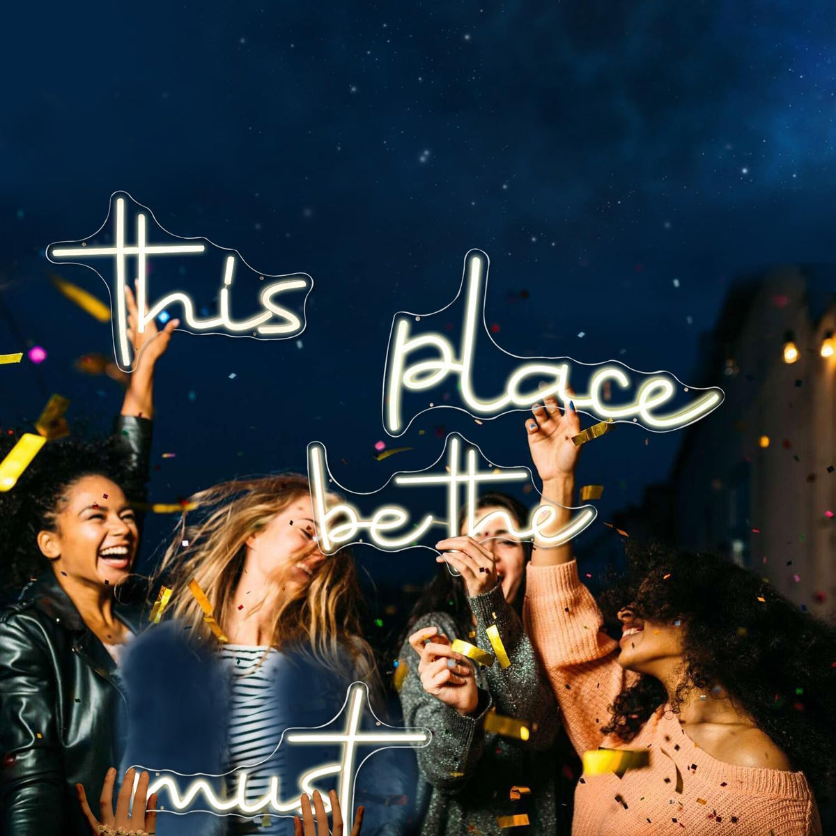 This Must Be The Place Neon Sign 80.5" x 14.3" Light for Home Bedroom Cafe Bar Hanging Wall Decor
