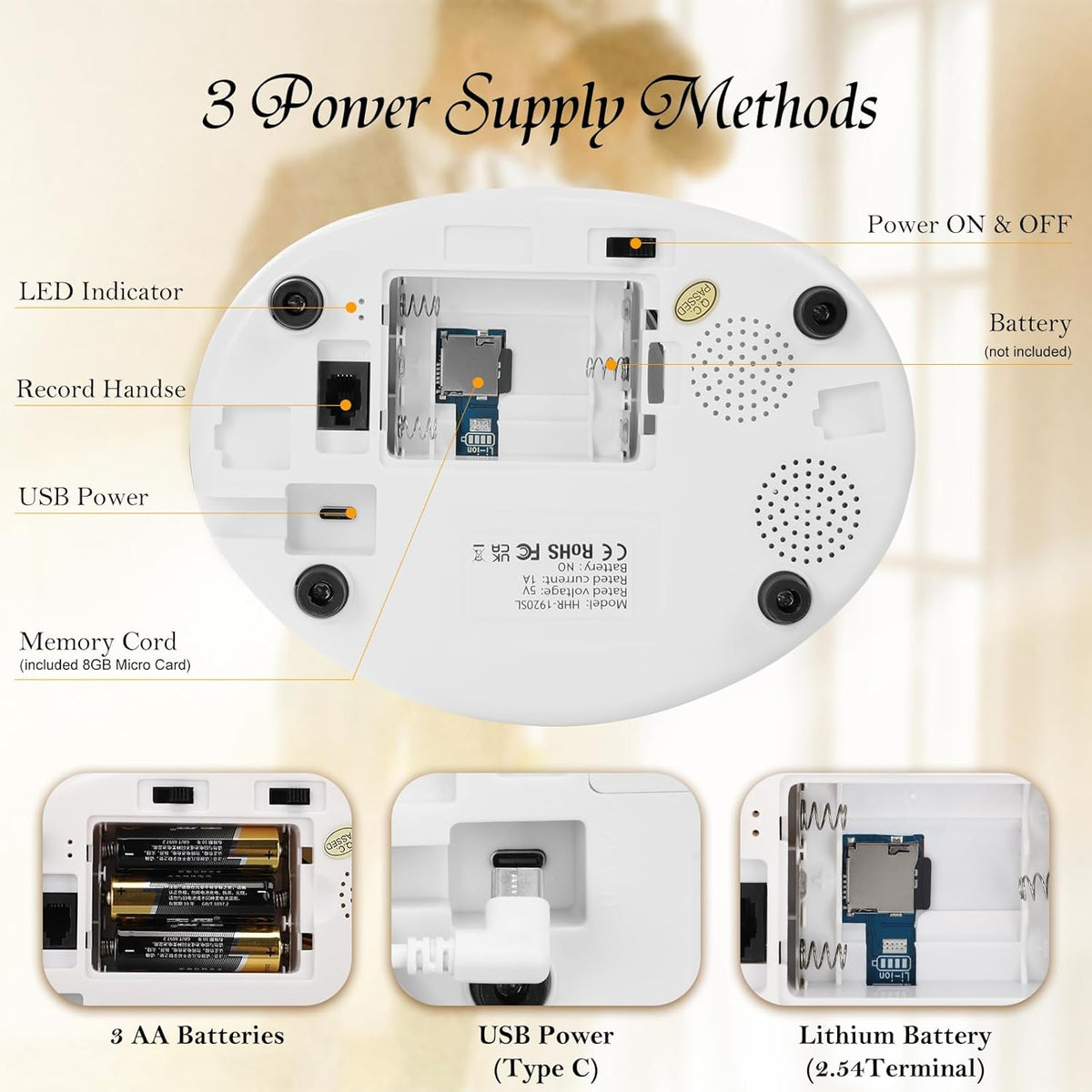 Audio Guest Book Wedding Phone,Audio Guestbook Phone Vintage Style Audio Message Voicemail for