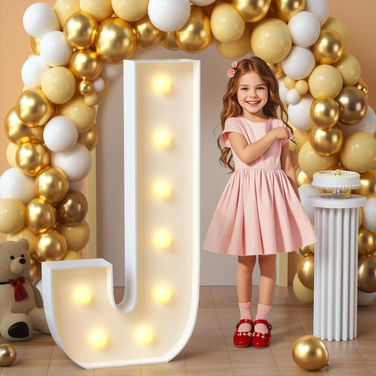 imprsv Marquee Light Up Letters, 3FT Mosaic Letters with Light for Baby Shower Graduation Party