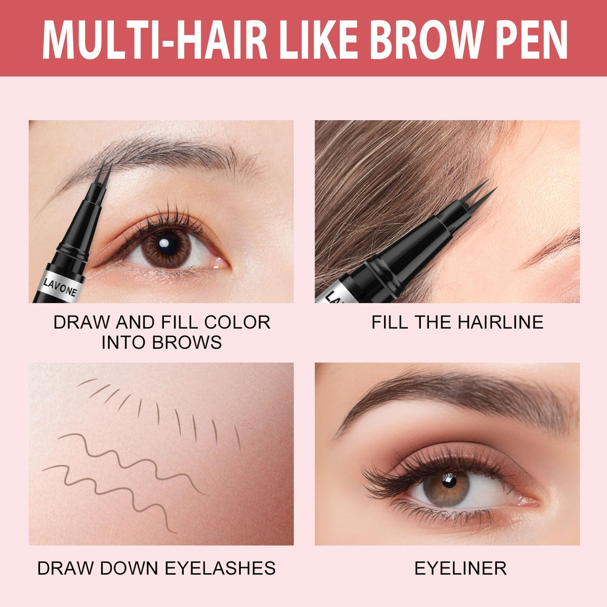 Eyebrow Pencil, 2-in-1 Waterproof Eyebrow Pen, with 2 Tip Microblading Eyebrow Pencil and