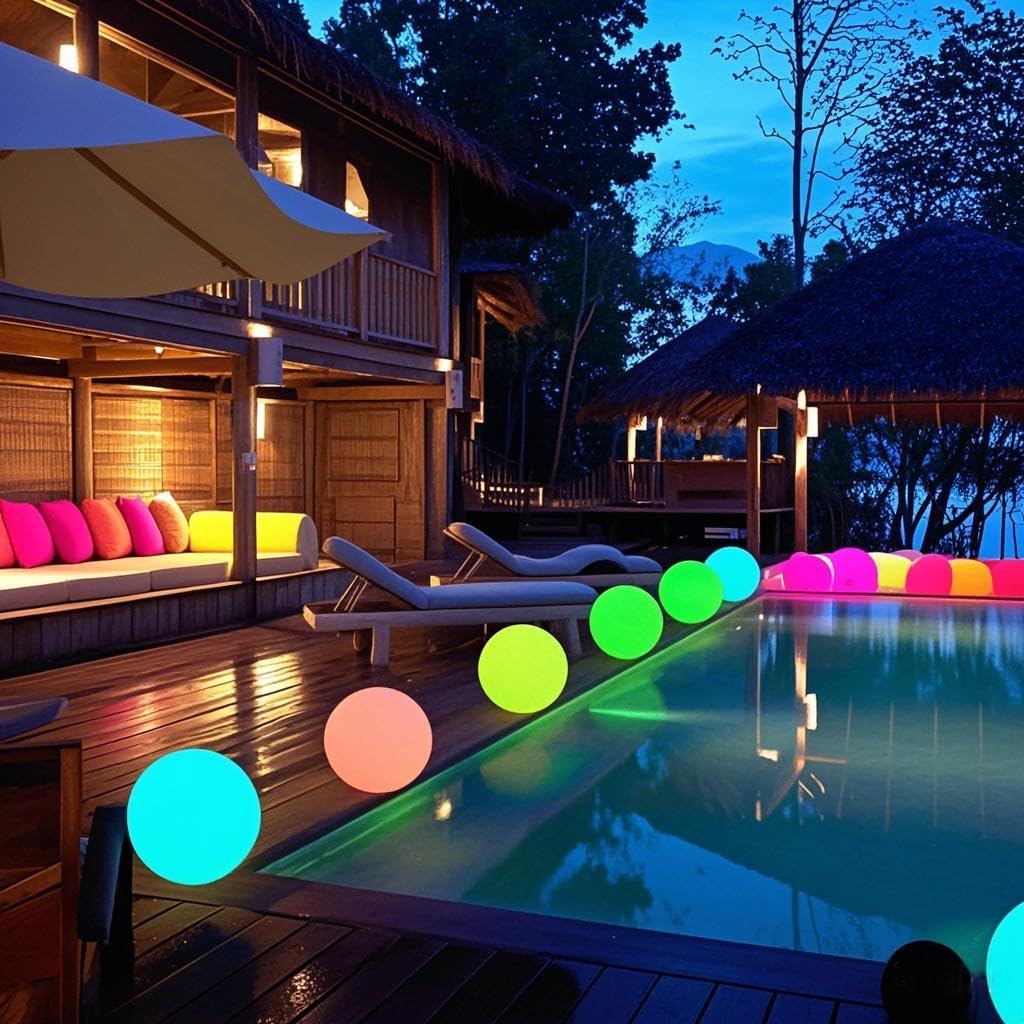 Globe Floor Lamp, 14-inch LED Ball Light with Remote,16 RGB Color Dimmable Rechargeable Nursery