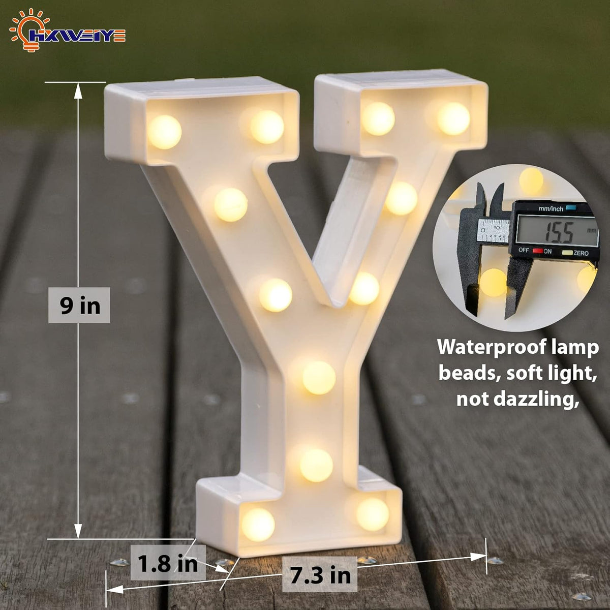 LED Marquee Letters Lights Sign Y, HXWEIYE Led Letter Lights 26 Alphabet, Light Up Number 0-9