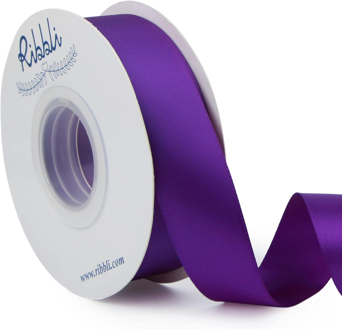 Ribbli Purple Double Faced Satin Ribbon,1” x Continuous 25 Yards,Use for Craft Bows Bouquet, Gift
